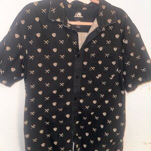 Vans Black and Tan Patterned Men's Shirt